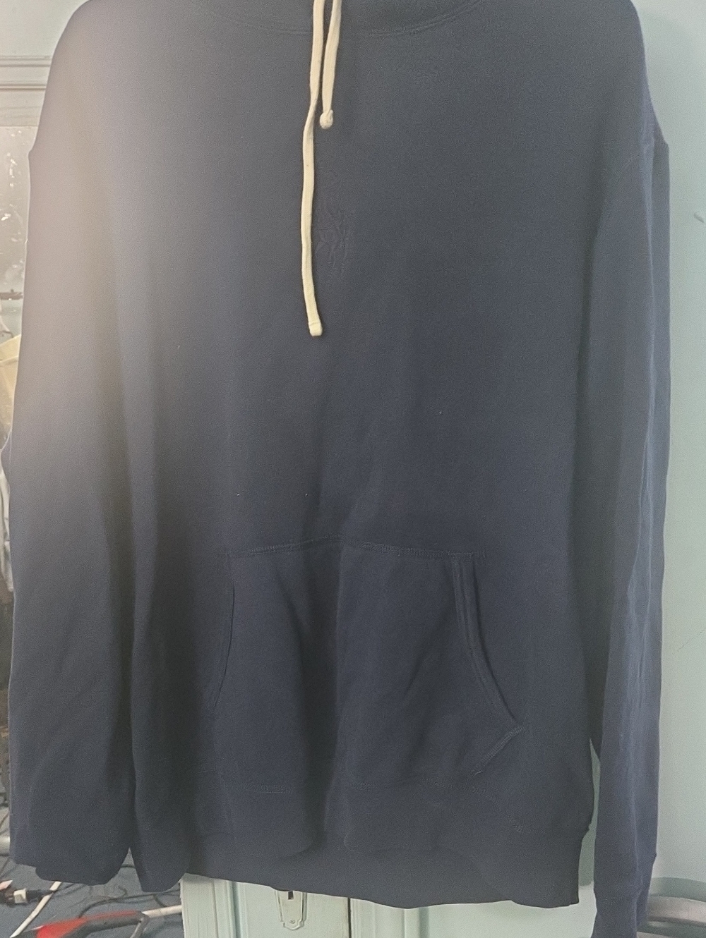 Polo by Ralph Lauren Navy Hoodie with Cream Drawstring